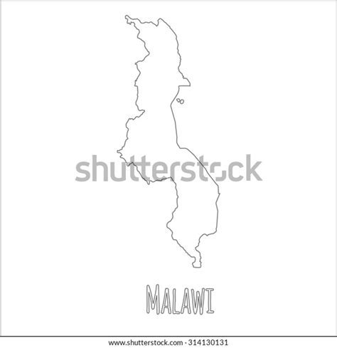 Outline Vector Map Malawi Simple Malawi Stock Vector Royalty Free