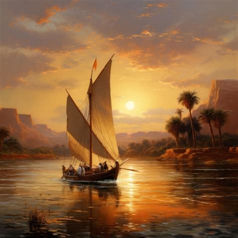 Premium Photo An Enchanted Voyage A Sailing Boat Ascending The Nile