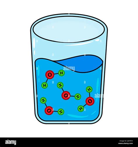 H2o Molecule In Glass Water Matter Icon Vector Illustration Isolated