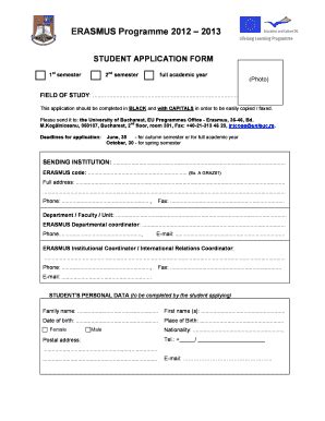 Erasmus Application Fill And Sign Printable Template Online