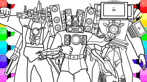 Skibidi Toilet New Coloring Pages Coloring Titan Cameraman And Titan