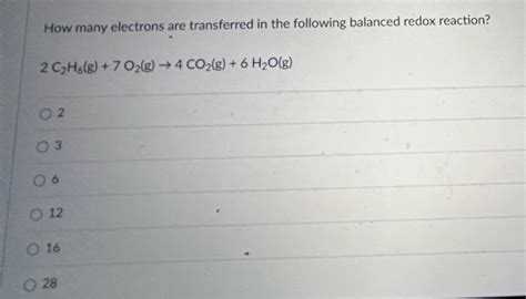 How Many Electrons Are Transferred In The Following Chegg