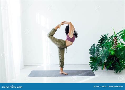 Leg Exercises Stretching Yoga Classes in the Gym Stock Image - Image of ...