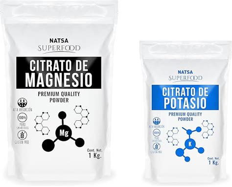 NATSA Citrato De Magnesio 1 Kg Citrato De Potasio 1 Kg Polvo