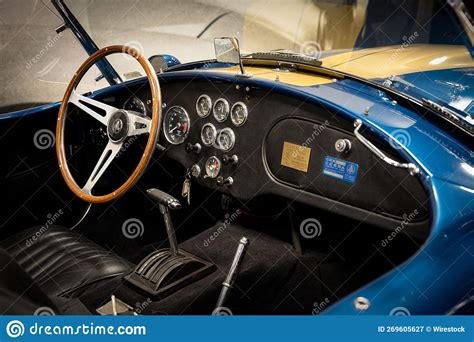 Interior Detail Of An Exclusive Ac Shelby Cobra Classic Racing Car