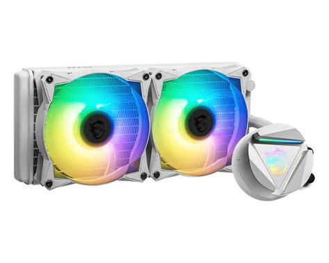 Msi Mag Core Liquid 240r V2 White Aio Liquid Cpu Cooler 240mm Radiator Dual 120mm Pwn Fans