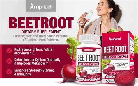 Beet Root Powder Capsules 1300mg Pure Beetroot Powder Extract Superfood Powder Wellness