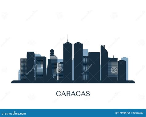 Esquina De Caracas Silueta Monocroma Ilustración del Vector