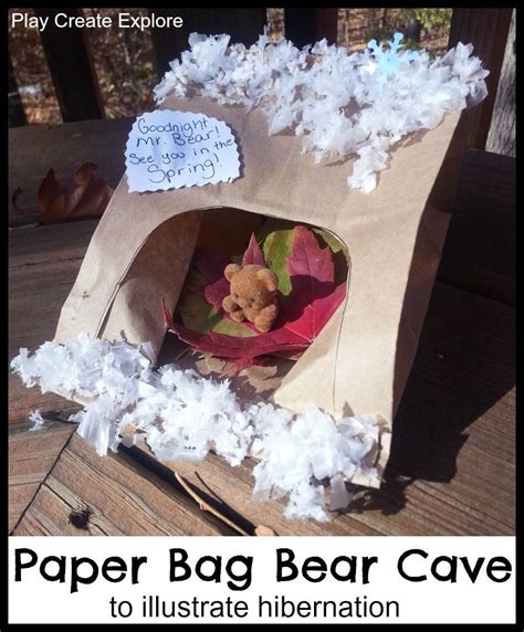 Paper Bag Bear Cave Craft Hibernation Preschool Crafts Paper Bag Crafts Hibernation Crafts