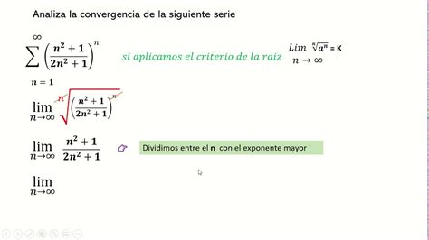 Analisis de convergencia de series mediante el criterio de la raíz