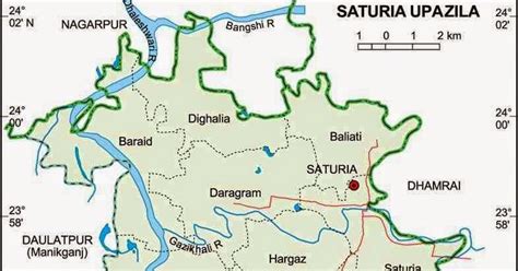 Saturia Upazila Map Manikganj District Bangladesh