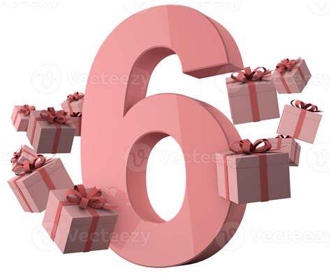 Pink Number A Birthday Concept With Gift Boxes D Render Png