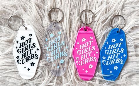 Hot Girls Hit Curbs Motel Keychain Hot Girl Gifts Retro Motel Keychain