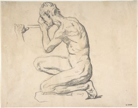 Henri Lehmann Kneeling Nude Male Figure Facing Left PICRYL