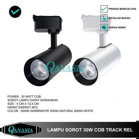 Jual Lampu Sorot Rel Led Track Light Rell Spotlight Watt W