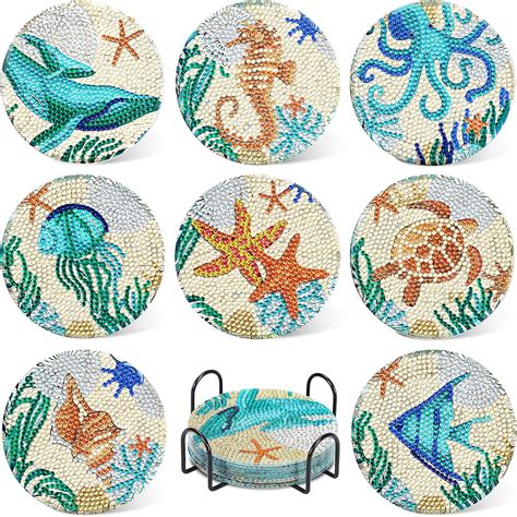 Amazon Upins Ocean Diamond Art Painting Coaster Kit Pcs Diy