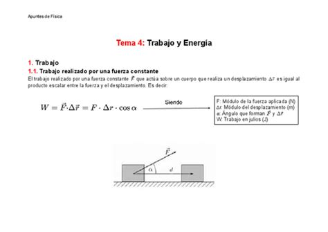 Tema Trabajo Y Energia Pdf