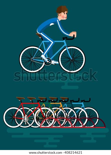 Illustration Bicycle Parking Flat Style Stock Vector Royalty Free 408214621 Shutterstock