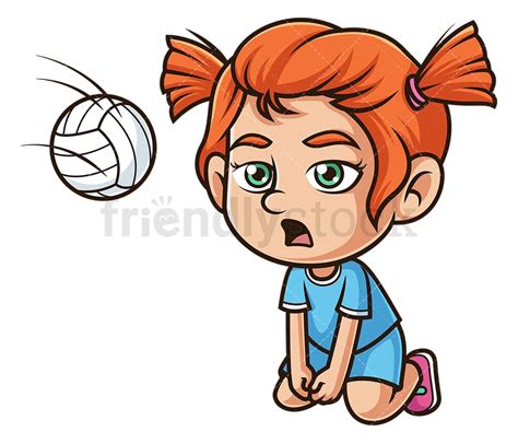 Ni A Jugando Voleibol Dibujos Animados Clipart Vector Off