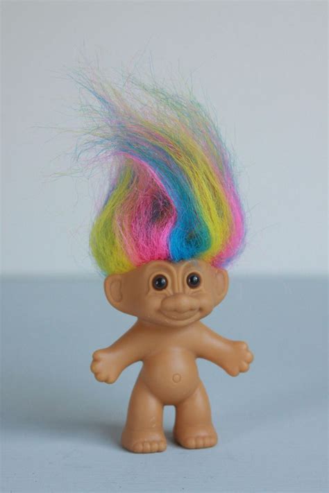 Vintage Russ Troll Rainbow Hair Naked Doll Etsy Rainbow Hair Troll