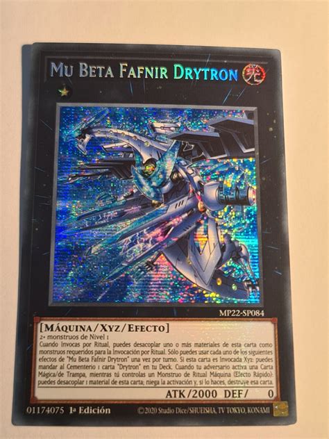 Drytron Mu Beta Fafnir Yugioh Mp Secret Rare Spanish St Ed Nm