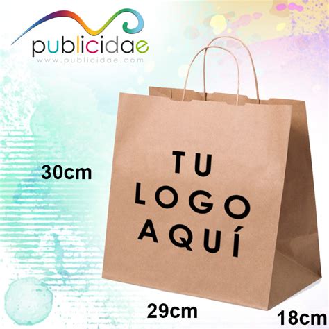 Bolsa Papel Kraft Personalizada Impresa X X Cm