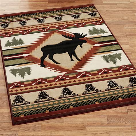 Moose Wilderness Rustic Area Rugs