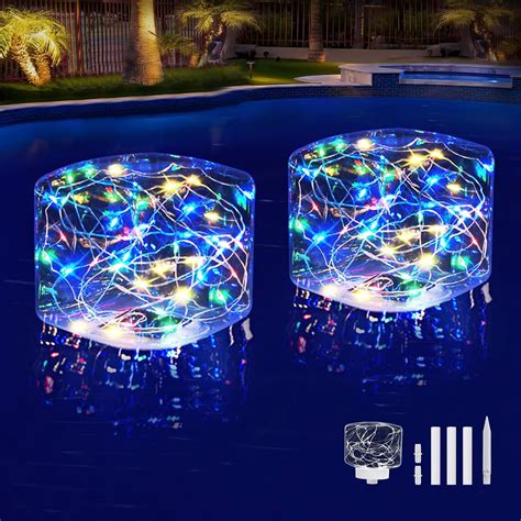 Ciavca Solar Floating Pool Lights Glow In The Dark Multicolor Solar