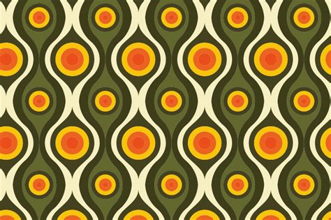 70s Green Eyes Retro Rug Tenstickers