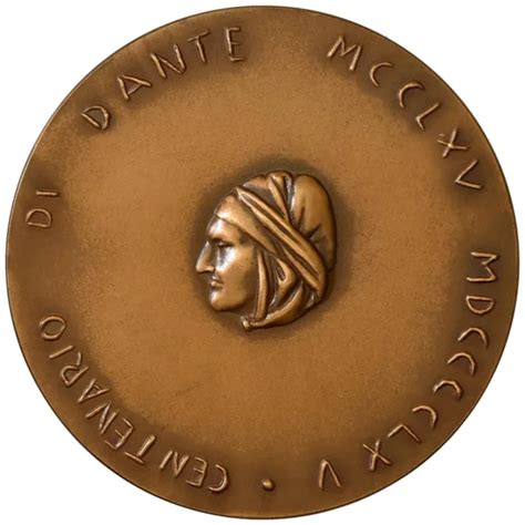 MEDAGLIA 7 CENTENARIO Della Nascita Di Dante Alighieri 1966 Autore G