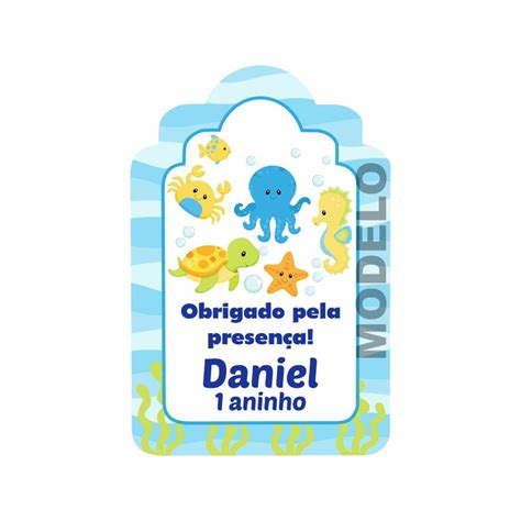 15 Tags De Agradecimento Fundo Do Mar Elo7 Produtos Especiais