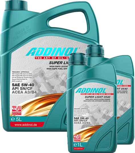 Addinol Motoröl 5W-40 Super Light 0540 5L + 2X 1L : Amazon.de: Auto ...