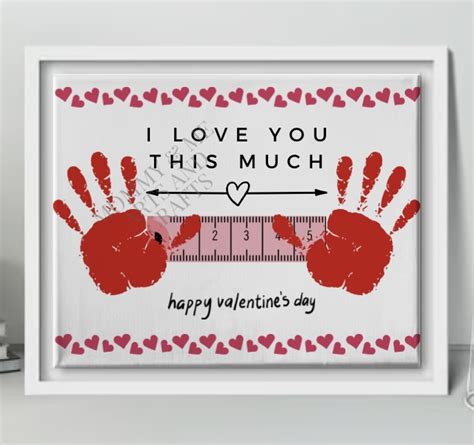 Valentines Day I Love You This Much Handprints Keepsake Mommy Me