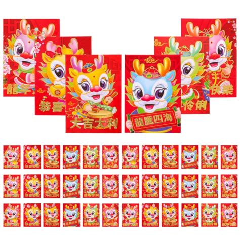 30 PCS PAQUETS Rouges De Dessin Animé Papier Enveloppe Poche Sac EUR 7