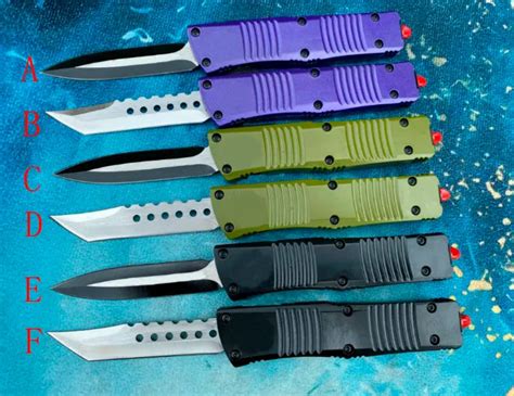 Cuchillo Autom Tico De Combate Micro Tech Hoja D Mango De Aleaci N