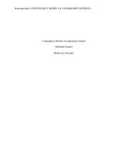 Paper 4 Docx Running Head CONTINGENCY MODEL OF LEADERSHIP CRITIQUE 1