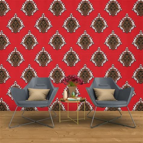 Bhavya Interiors Multicolor Red Design 3d Wallpaper For Wall Decor At