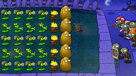 Army Three Peater Ang Gatling Pea Vs Tall Nut Plants VS Zombies