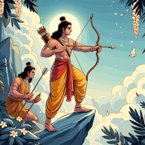 Feliz festival de Ram Navami de la India Señor Rama con diseño de