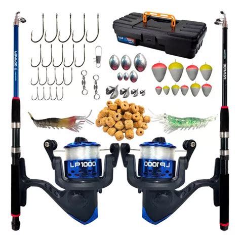 Kit De Pesca Duplo Vara Molinete E Acessorios Barato Frete grátis