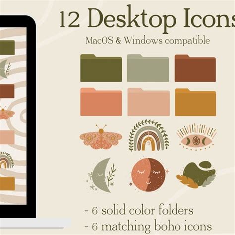 Cute Flowers Desktop Folder Icons Mac Windows Folders Etsy