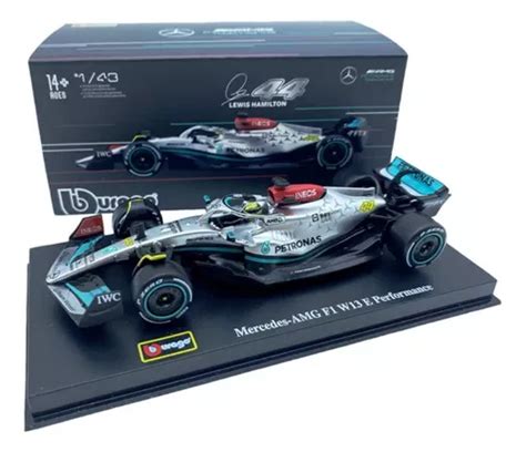 Auto F1 W13 Mercedes Escala 1 43 Hamilton 44 Bburago De Lujo Color Gris