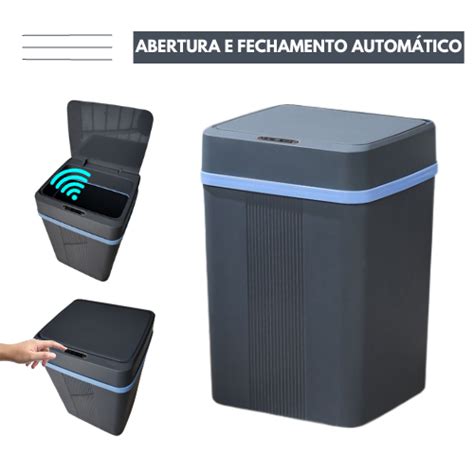 Lixeira Sensor de Aproximação Automática Banheiro Cozinha Lixo 18