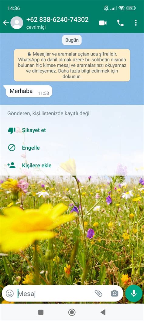 WhatsApp Yabancı Numaradan Gelen Mesaj Şikayetvar