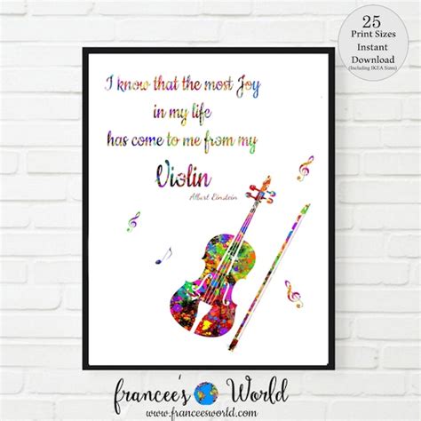 Violin Print Einstein quote The most joy in my life from my | Etsy