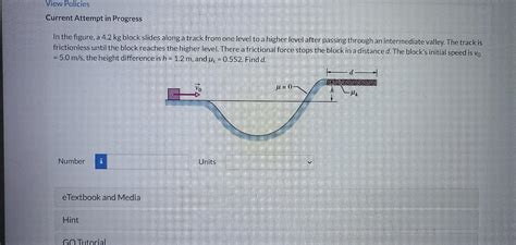 Solved In The Figure A Kg Block Slides Along A Track Chegg