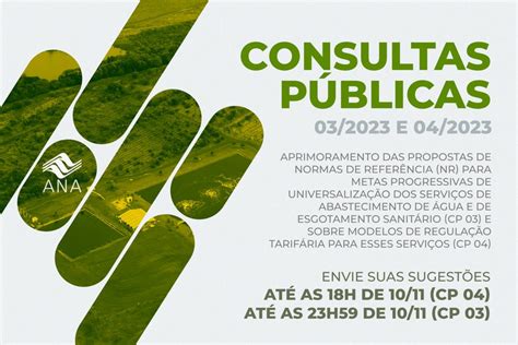 Consultas P Blicas Sobre Metas De Universaliza O E Regula O Tarif Ria