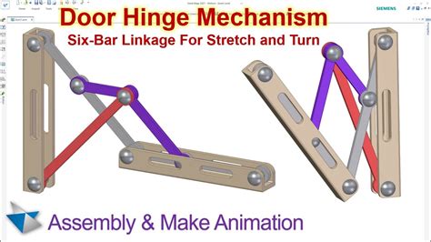 Assembly Make Animation Six Bar Linkage For Stretch And Turn Door