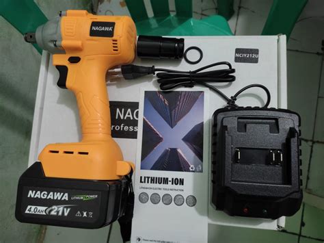 Cordless Impact Wrench 21v Brushless Nagawa Mesin Bor Baut 1 Baterai