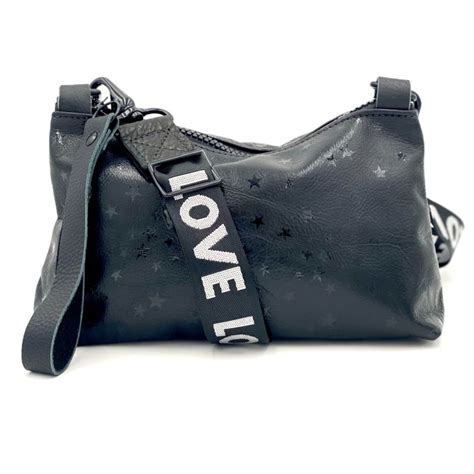 Nancy Crossbody Bag In Black Star Leather Lynn Tallerico Wolf Badger